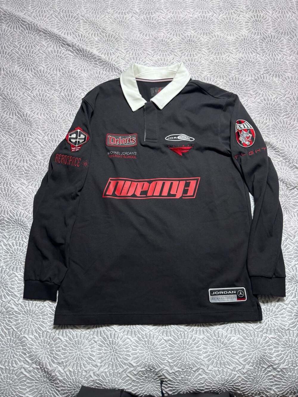 Jordan Essentials Men's Medium Long-Sleeve Rugby Top Black HF9323-010